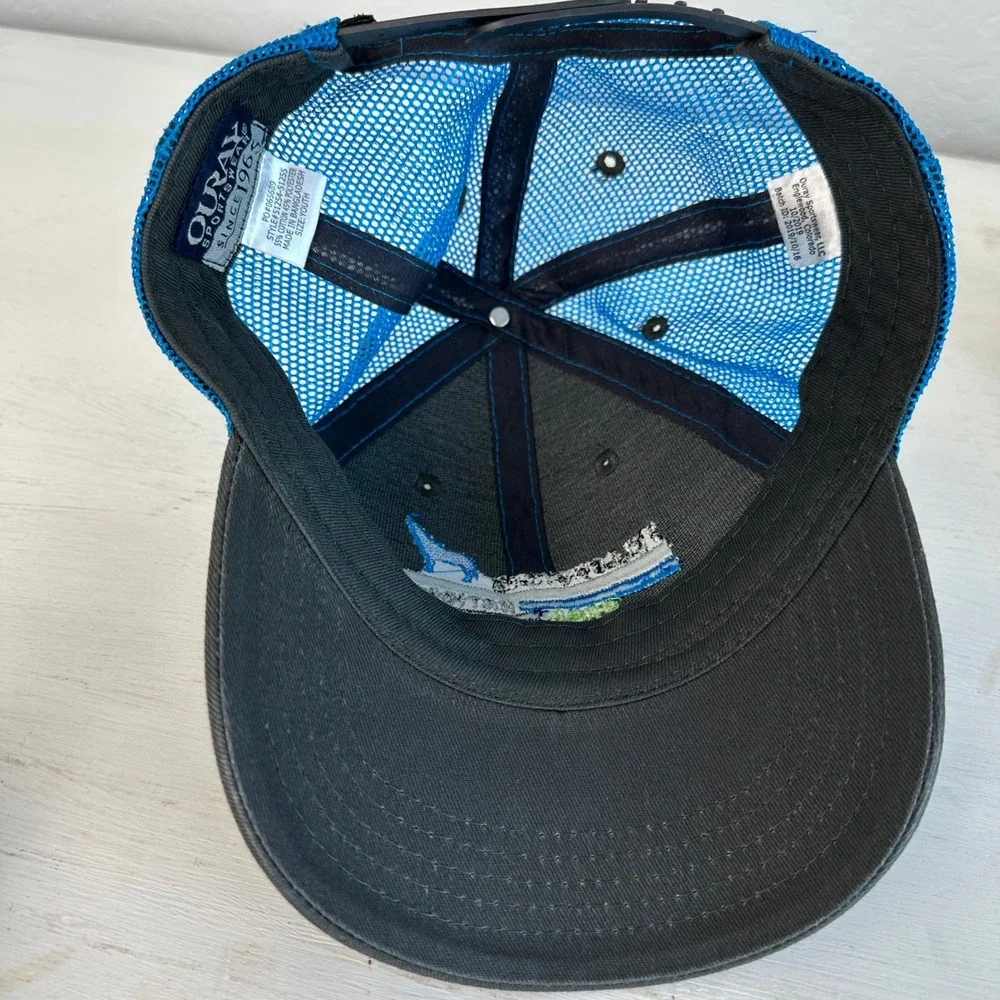 Ouray Sportswear Trucker Hat Youth 51254 Yellowstone National Park Black Blue